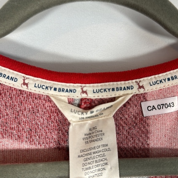 Lucky Brand Red & Black Plaid Onesie Pajamas - Picture 6 of 8